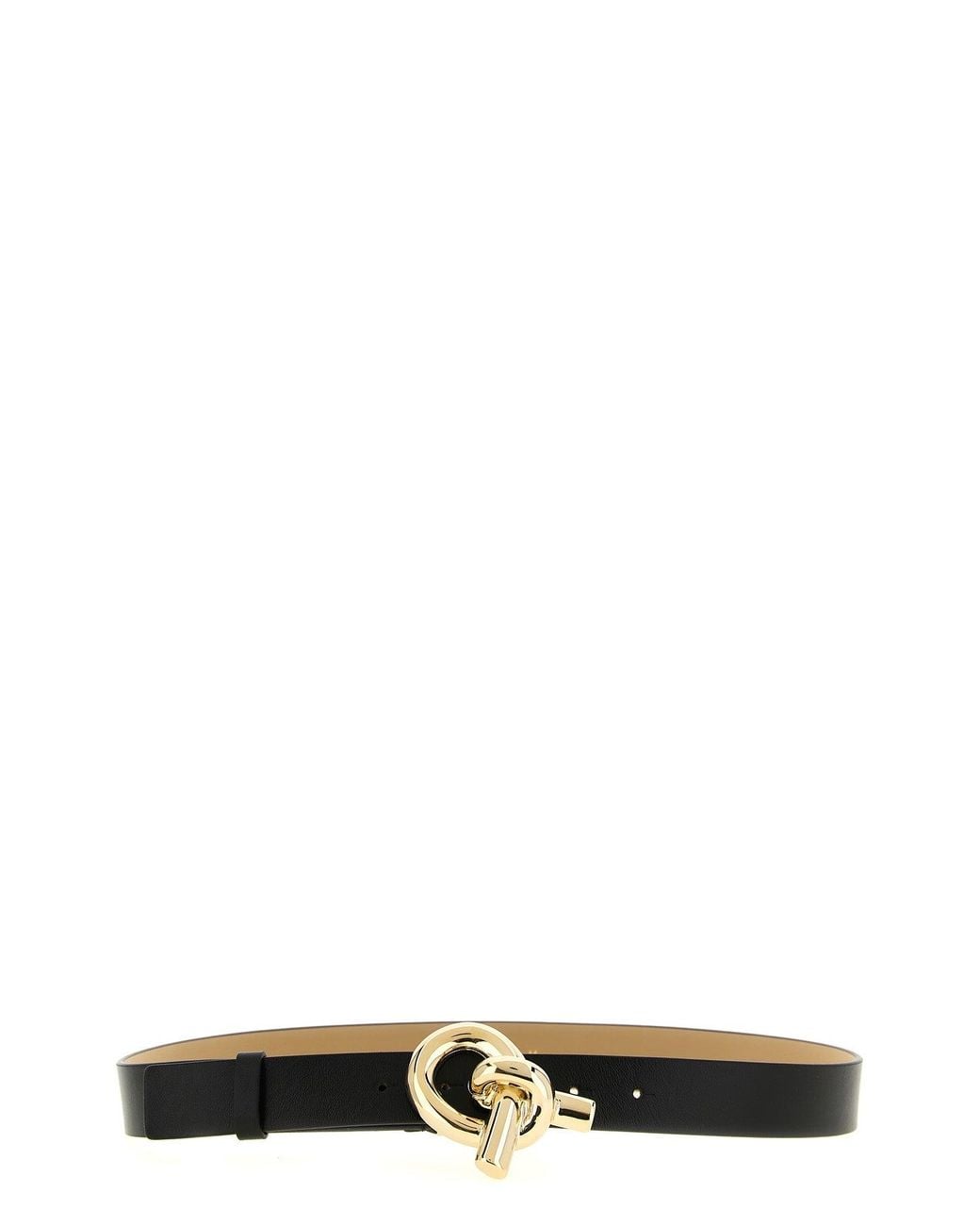 Fabiana Filippi Black Sculptural Knot Buckle Leather Belt