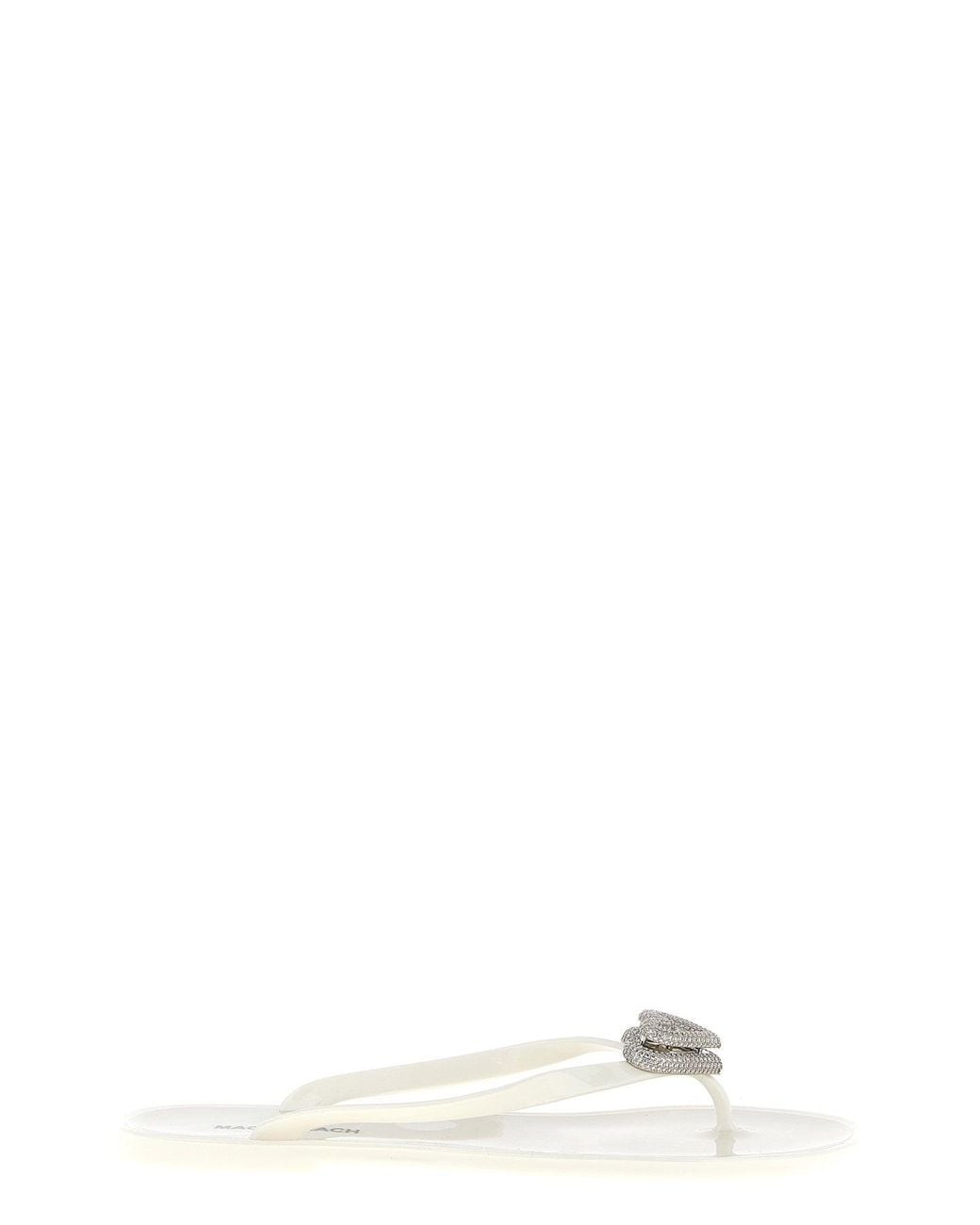 Mach & Mach White 'Double Heart' Sandal