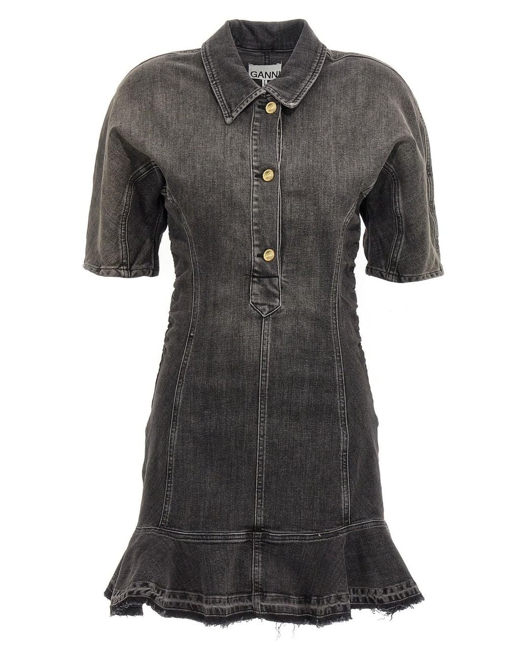 Ganni Black 'Tint Edge Denim' Dress