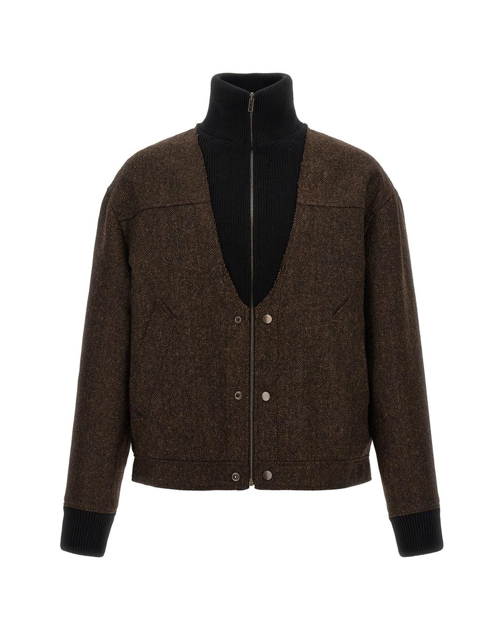 Maison Margiela Black Wool Bomber Jacket for men