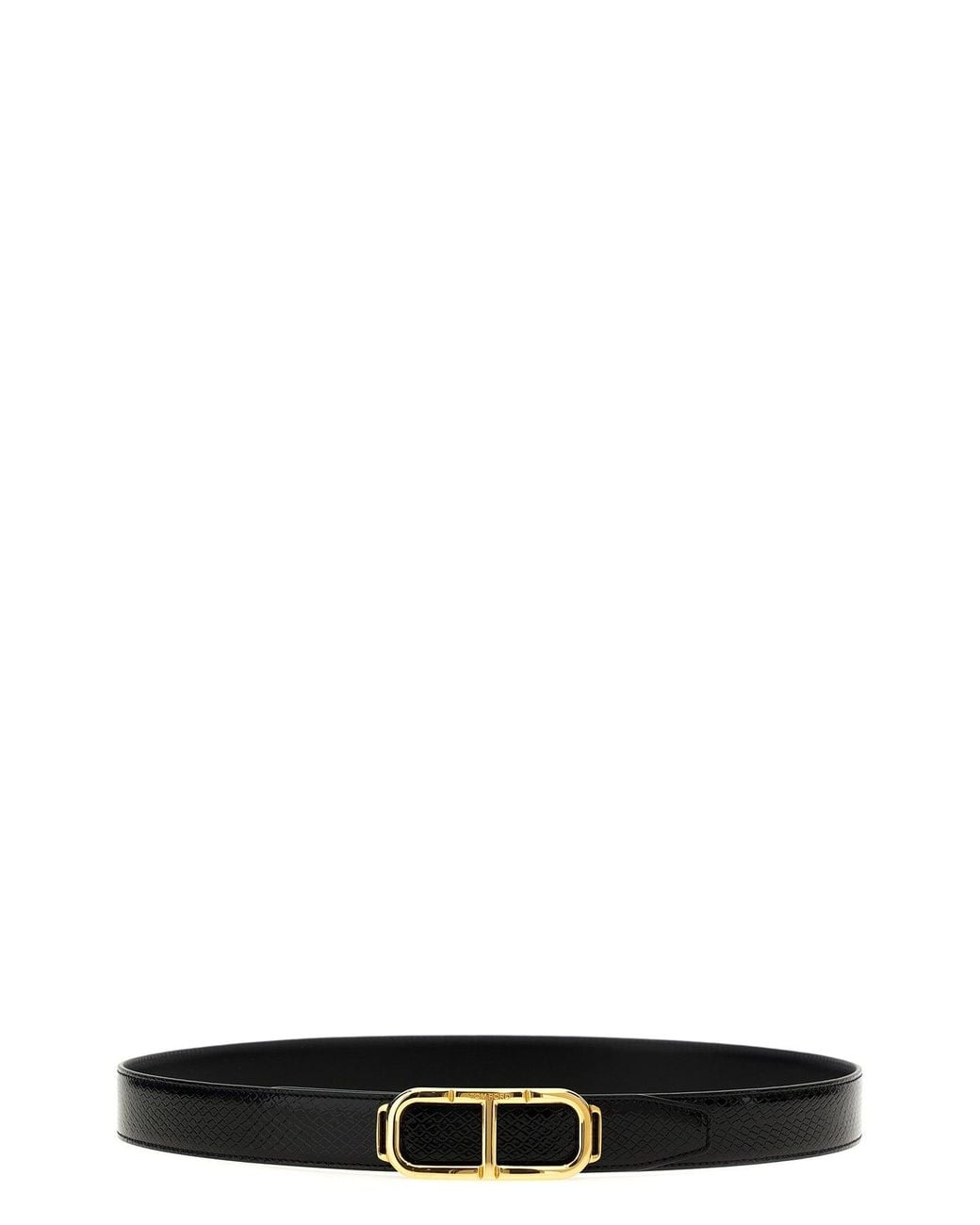 Cintura 'Patent Printed Python Stadium T' di Tom Ford in Black da Uomo