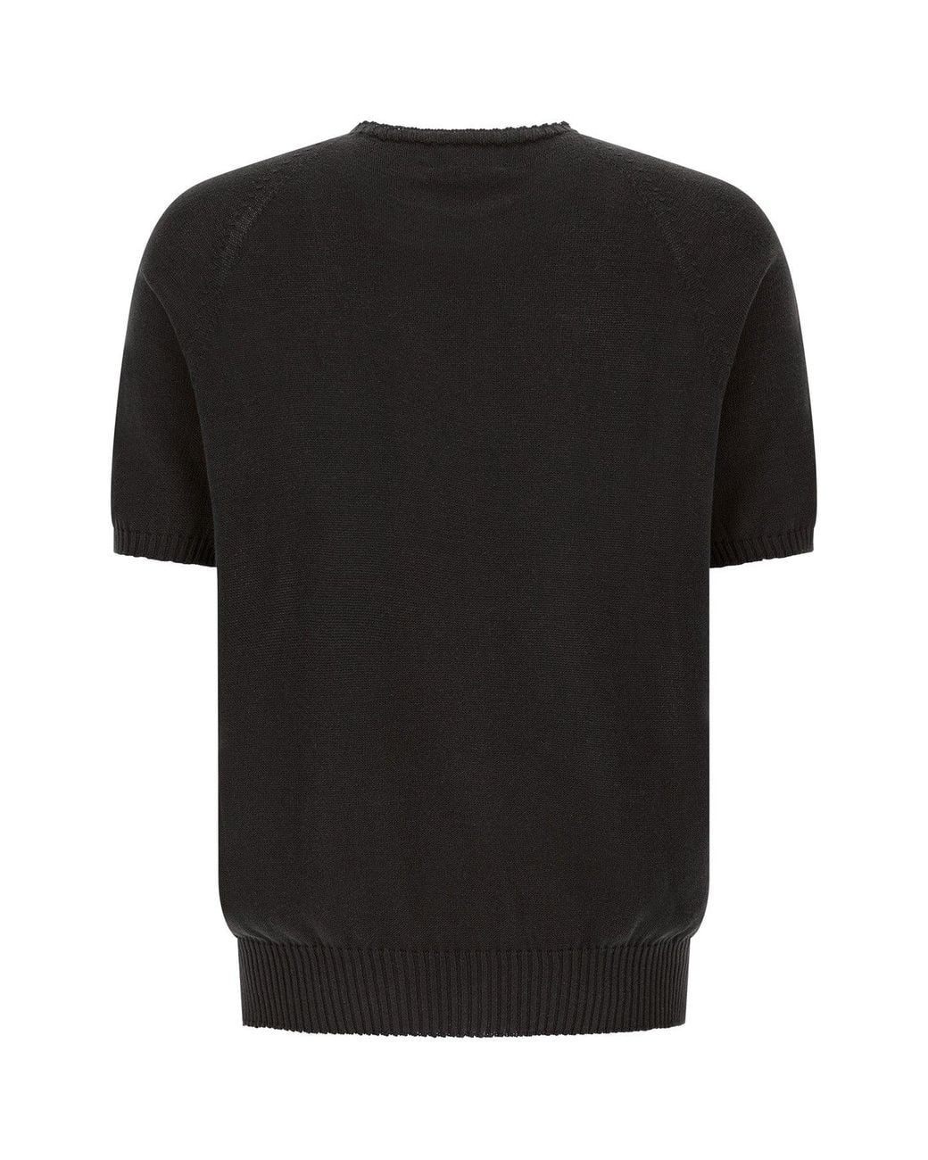 Ma'ry'ya Black Short-Sleeved Sweater With Raglan Sleeves for men
