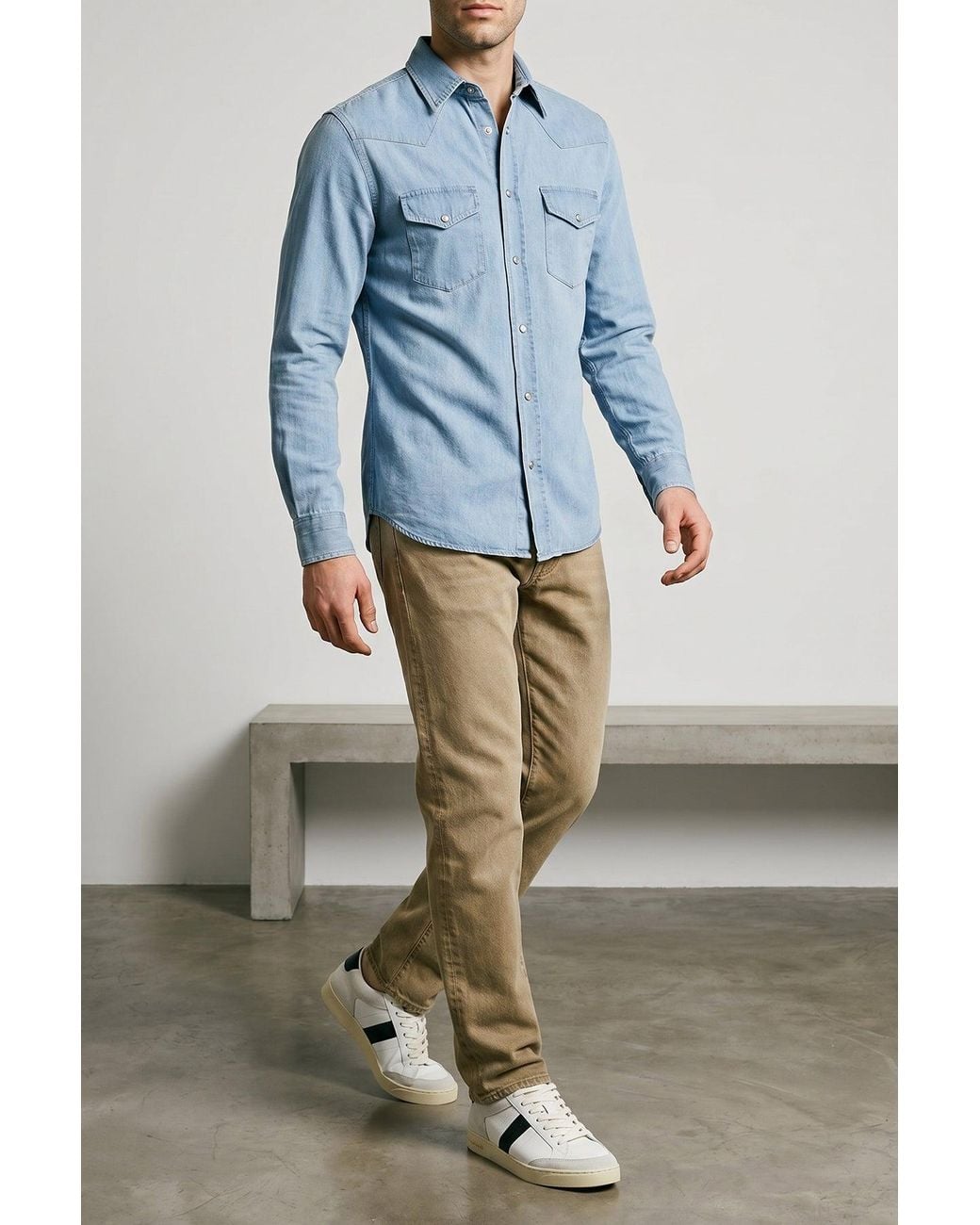Tom Ford Blue Western Denim Shirt for men