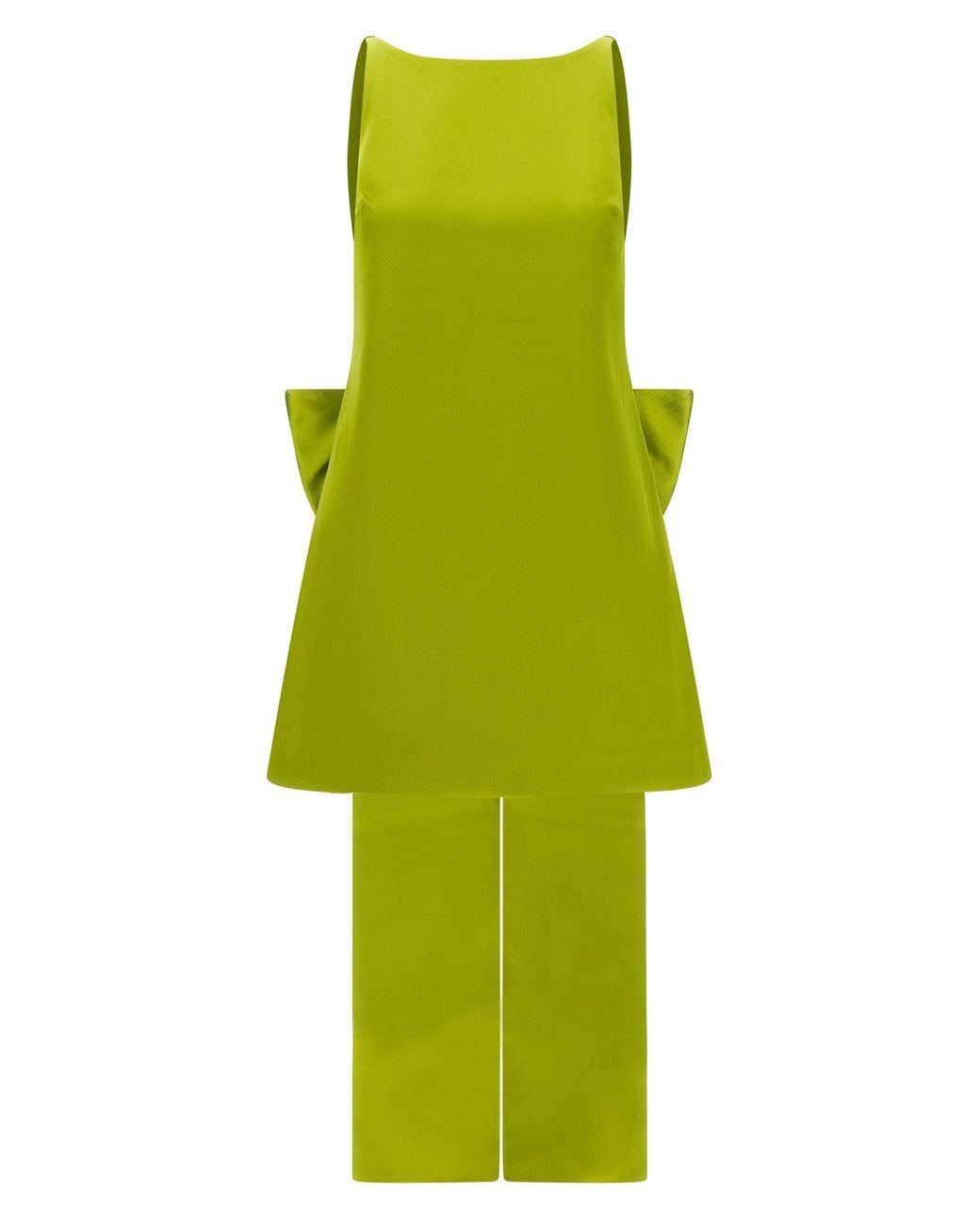 Self-Portrait Green Self-Portrait Mini Dress Sculptural Bow Detail