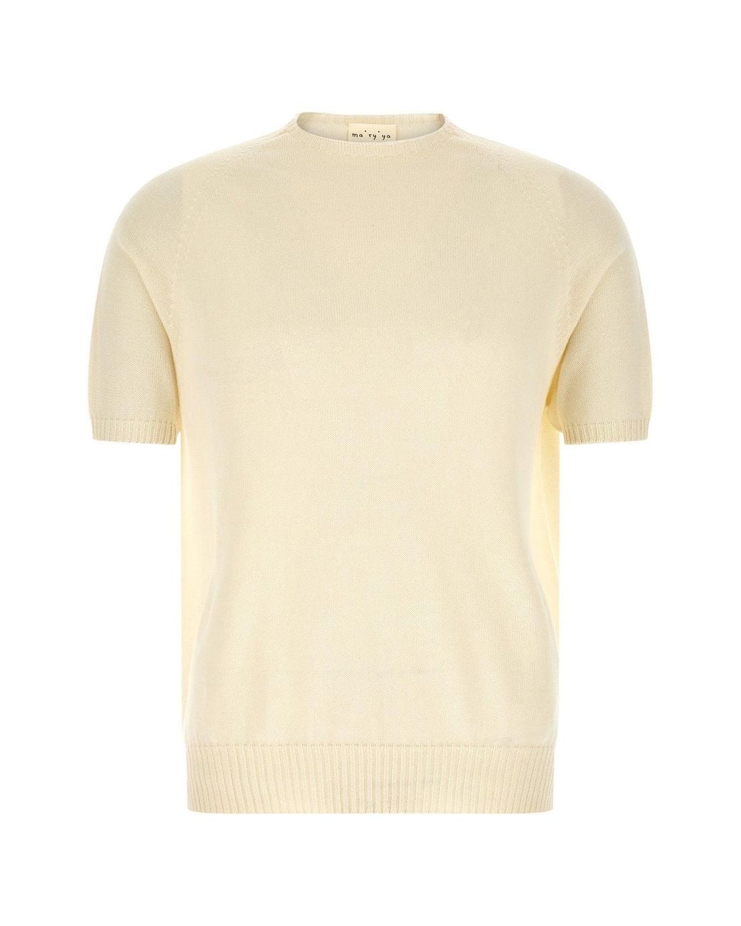 Ma'ry'ya Natural Short-Sleeved Sweater With Raglan Sleeves for men