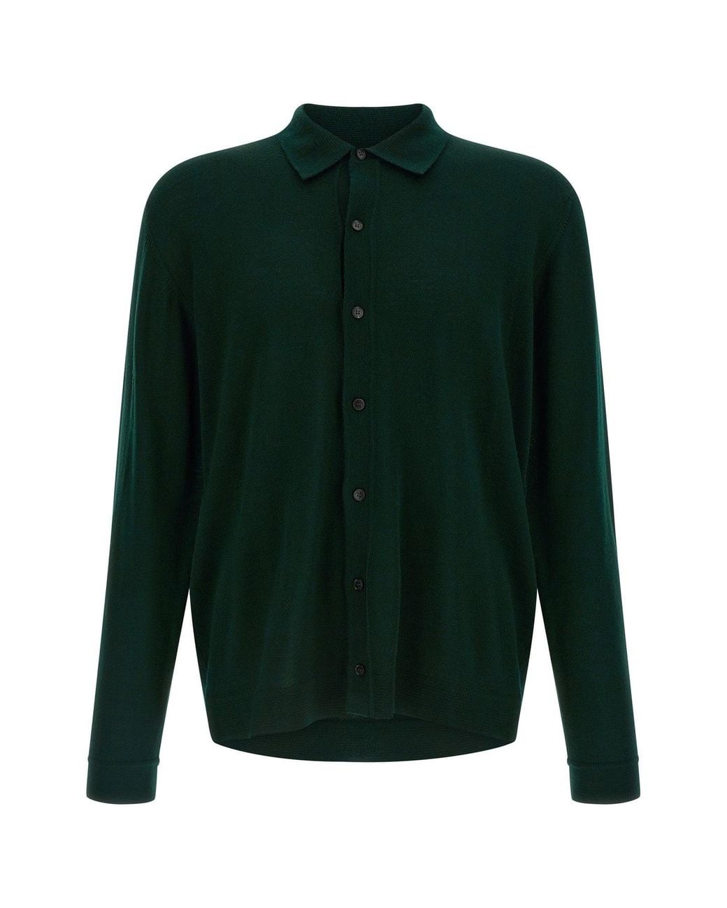 Roberto Collina Green Knit Shirt 'Camicia Ml' for men