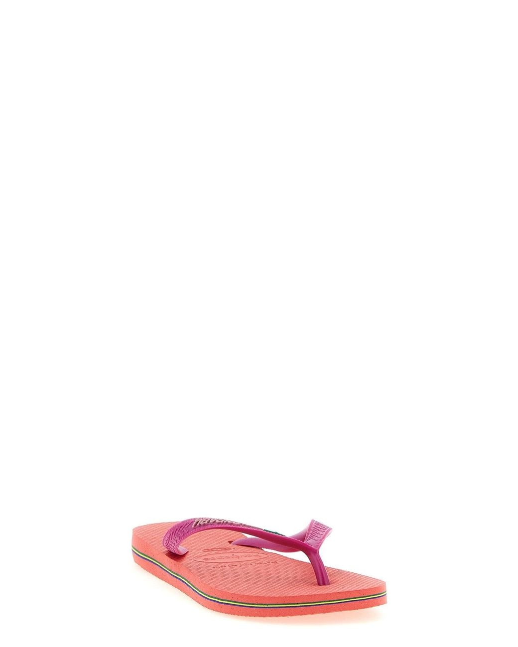 Havaianas Pink Thong Sandals With Embossed Logo