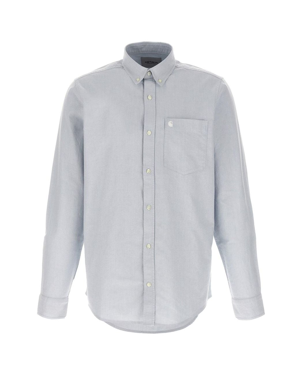 Carhartt Gray 'L/S C-Logo Oxford' Shirt for men