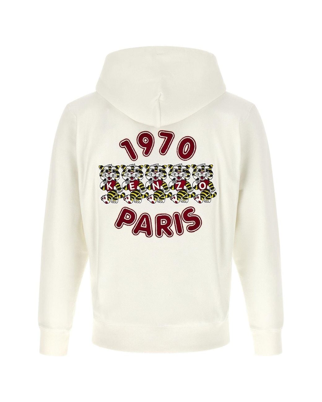 KENZO White 'Wild Tiger Embroidered' Hoodie