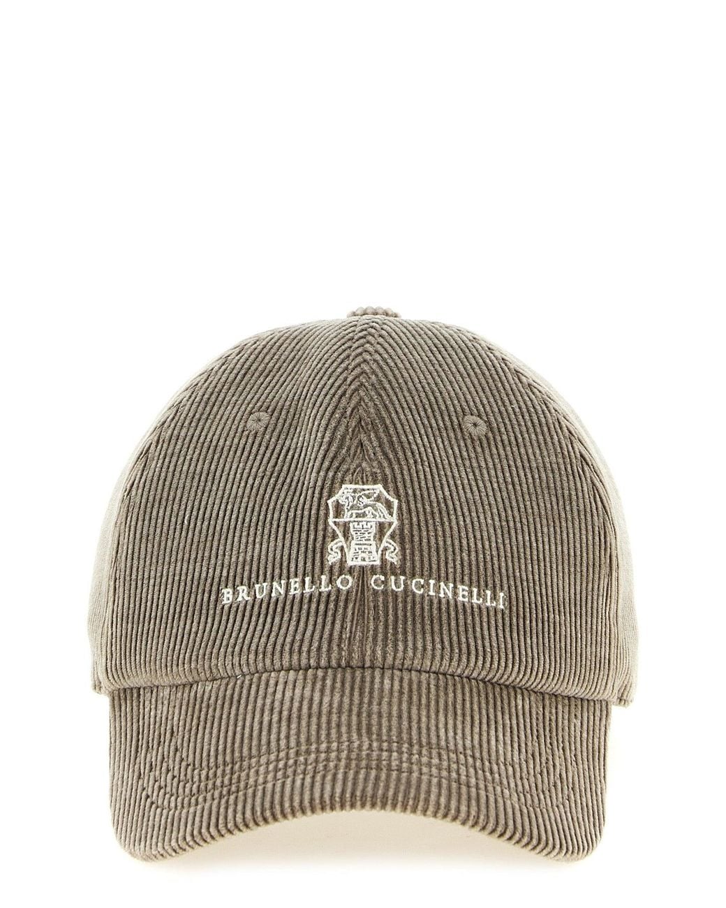 Brunello Cucinelli Gray Cap Corduroy Texture for men