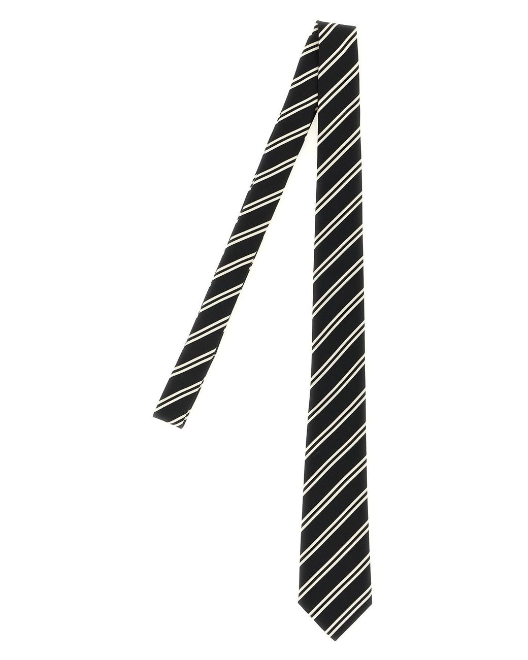 Saint Laurent Black Striped Tie for men