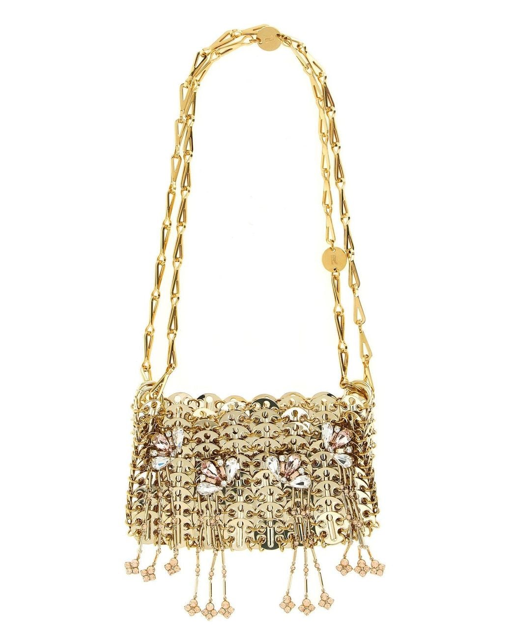 Rabanne Metallic '1969' Shoulder Bag With Crystal Fringes