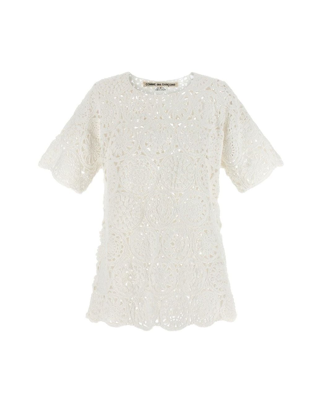 Comme des Garçons White Comme Des Garçons Macramé Cotton T-Shirt