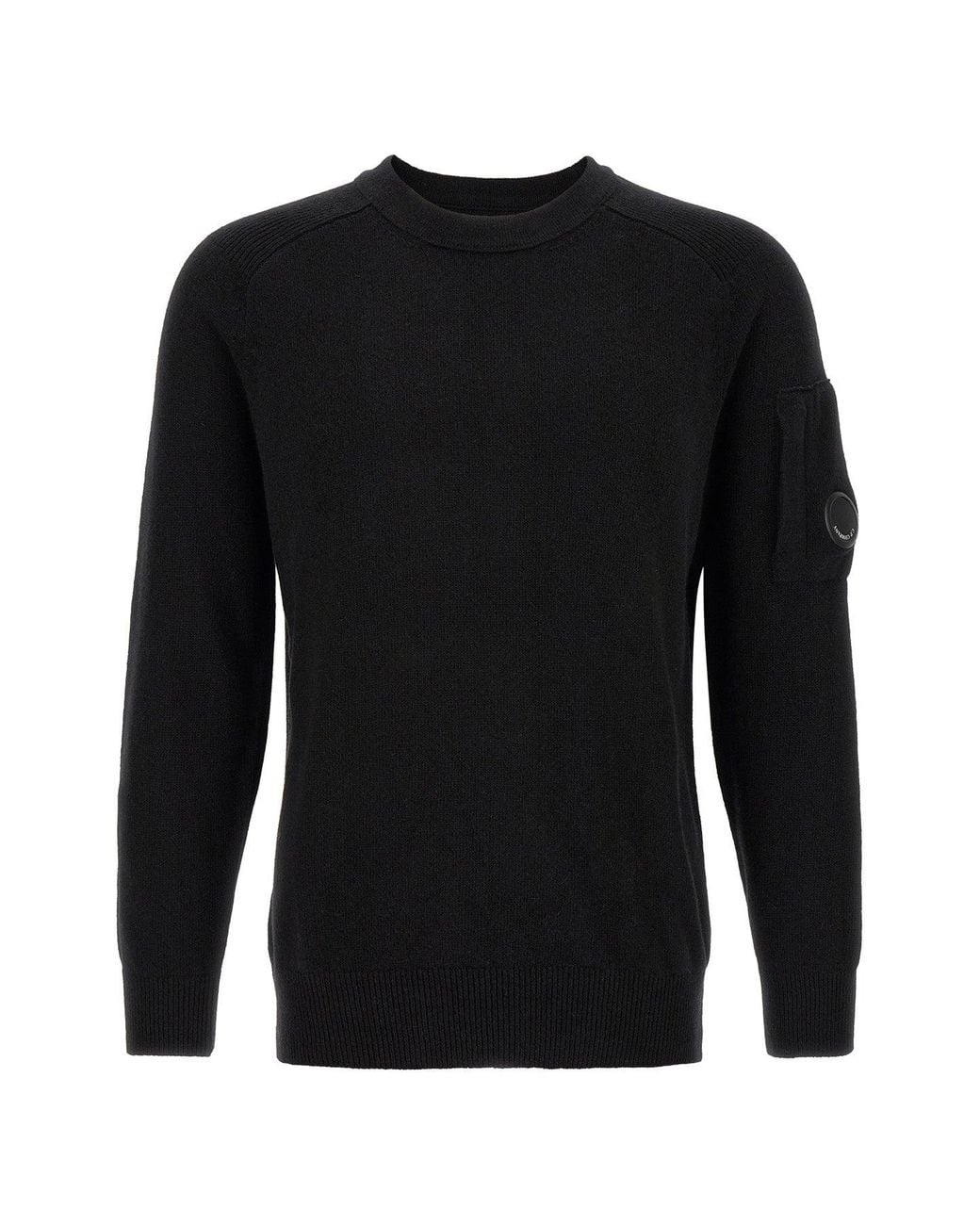C P Company Black C. P. Company C. P. Company 'Lambswool Grs' Sweater With Lens Detail for men