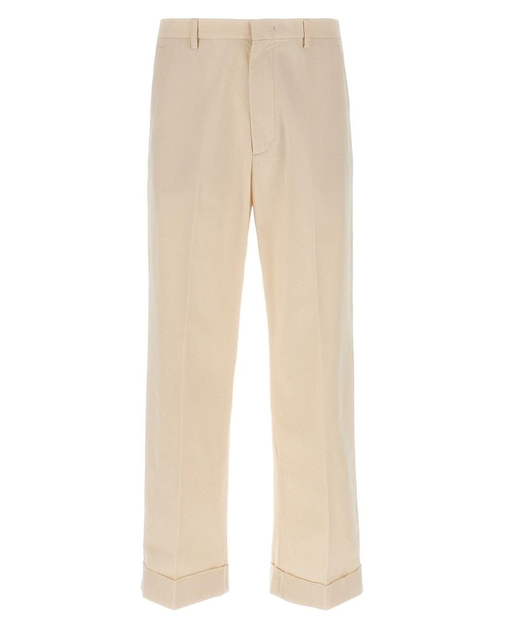 Valentino Garavani Natural Turn-up Trousers for men