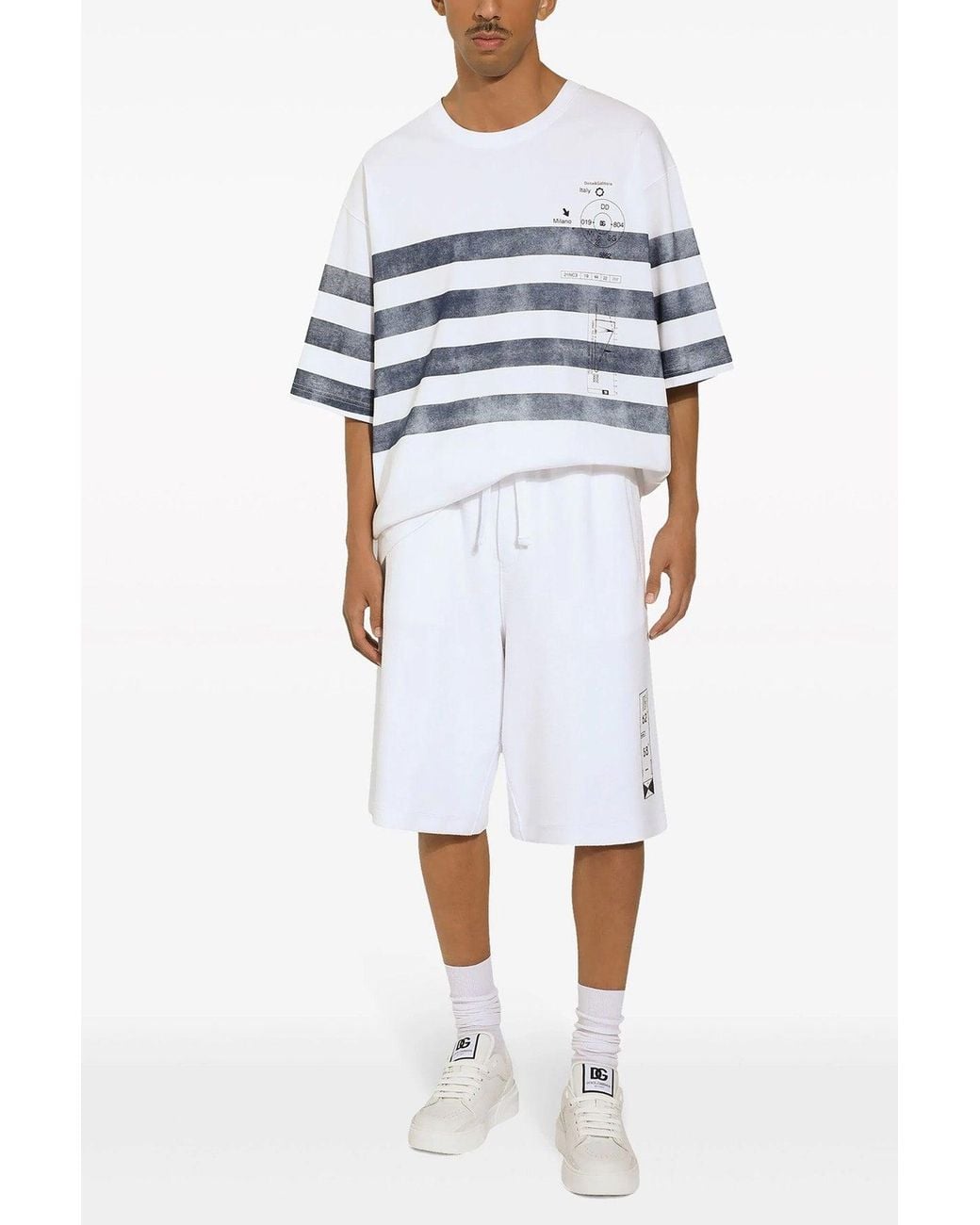 Dolce & Gabbana White T-Shirt 'Marina Print' for men