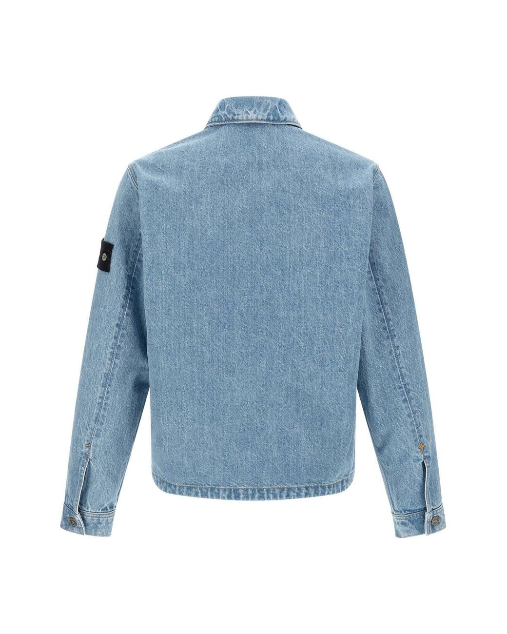 Stone Island Blue The '4100006' Denim Research Capsule Jacket for men