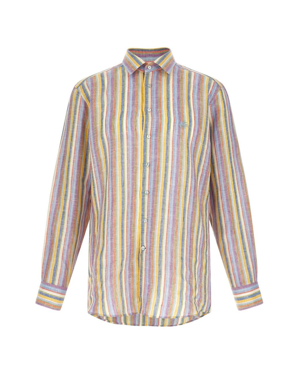 Etro White Striped Linen Shirt for men