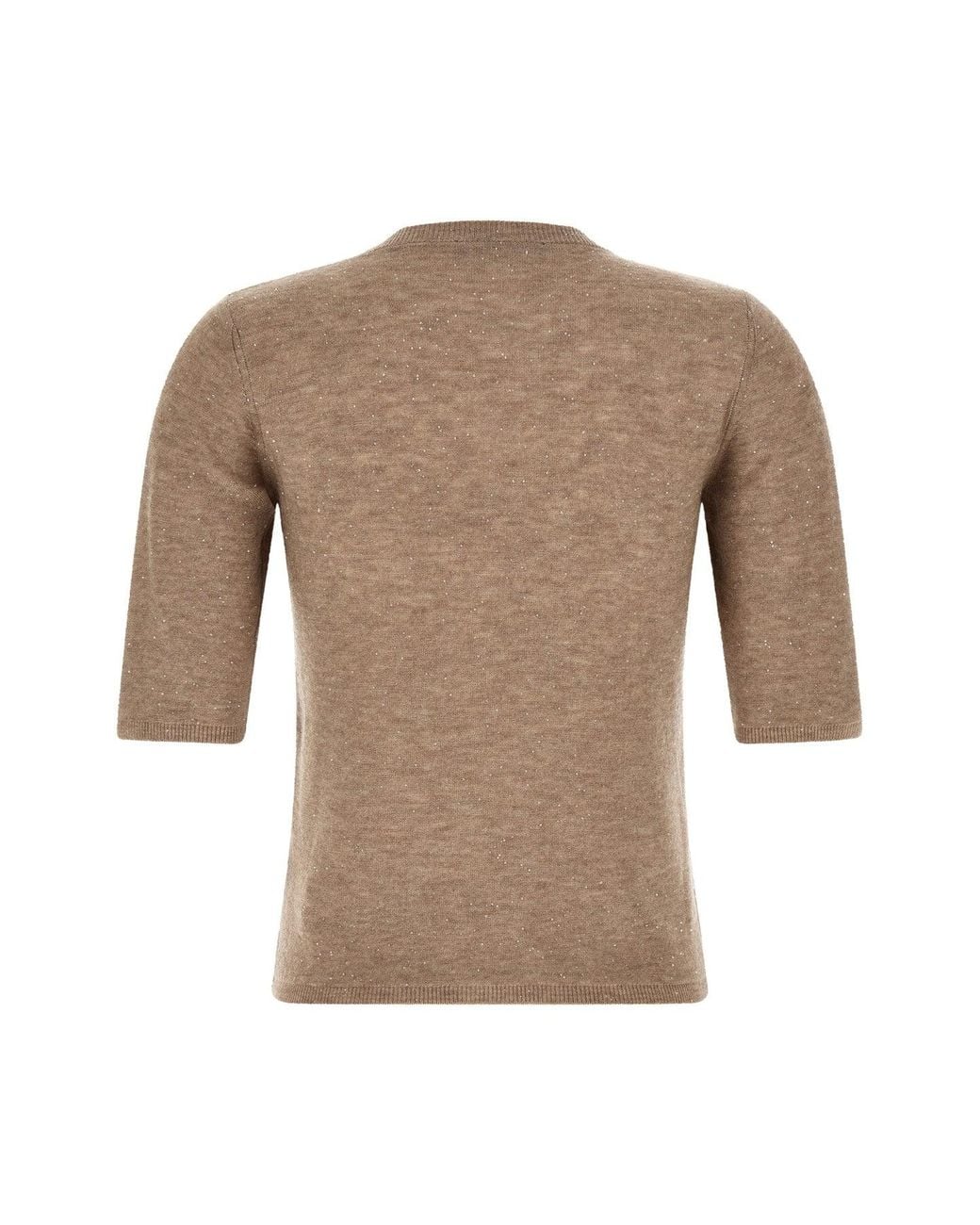 Fabiana Filippi Natural Micro Sequin T-Shirt