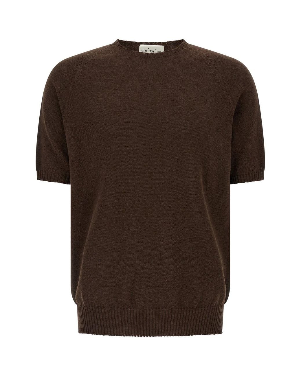 Ma'ry'ya Brown Raglan Sleeve Cotton Sweater for men
