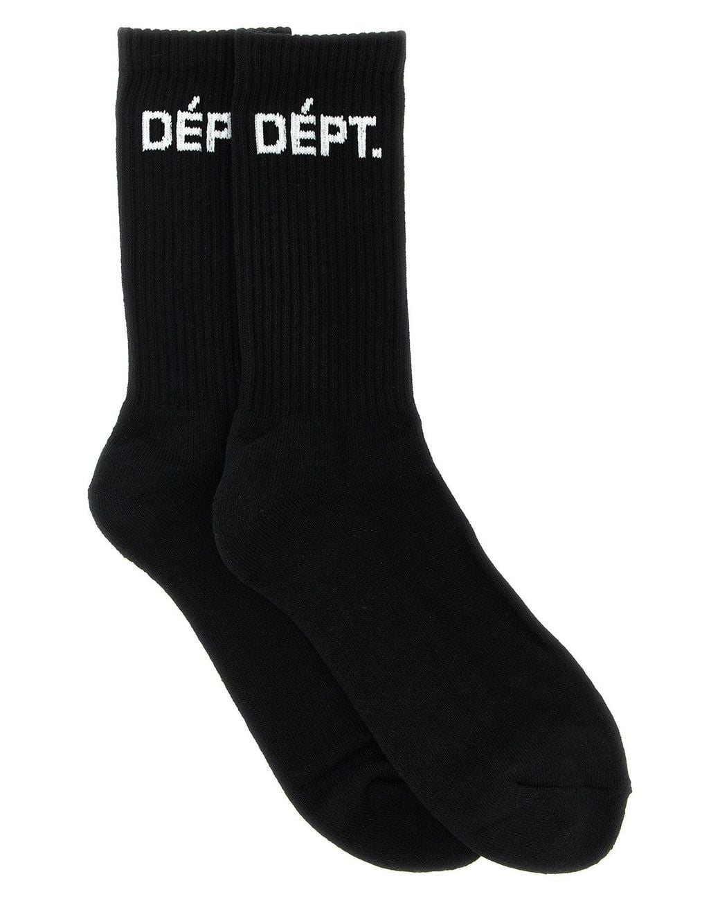 GALLERY DEPT. Black Ribbed Sock With Logo for men