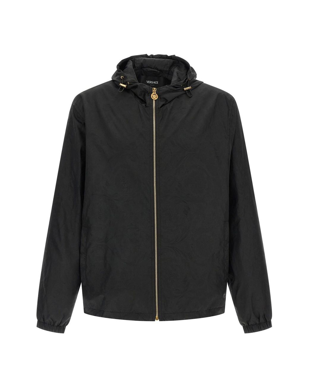 Versace Black 'Barocco' Jacquard Windbreaker for men