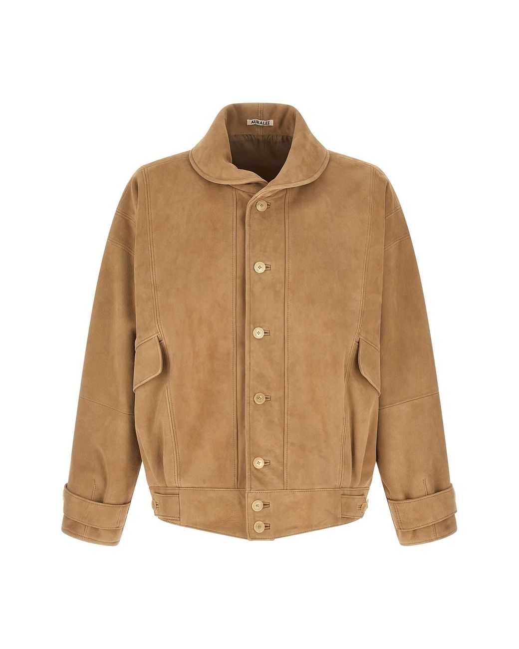 Auralee Natural Full Grain Leather Blouson for men