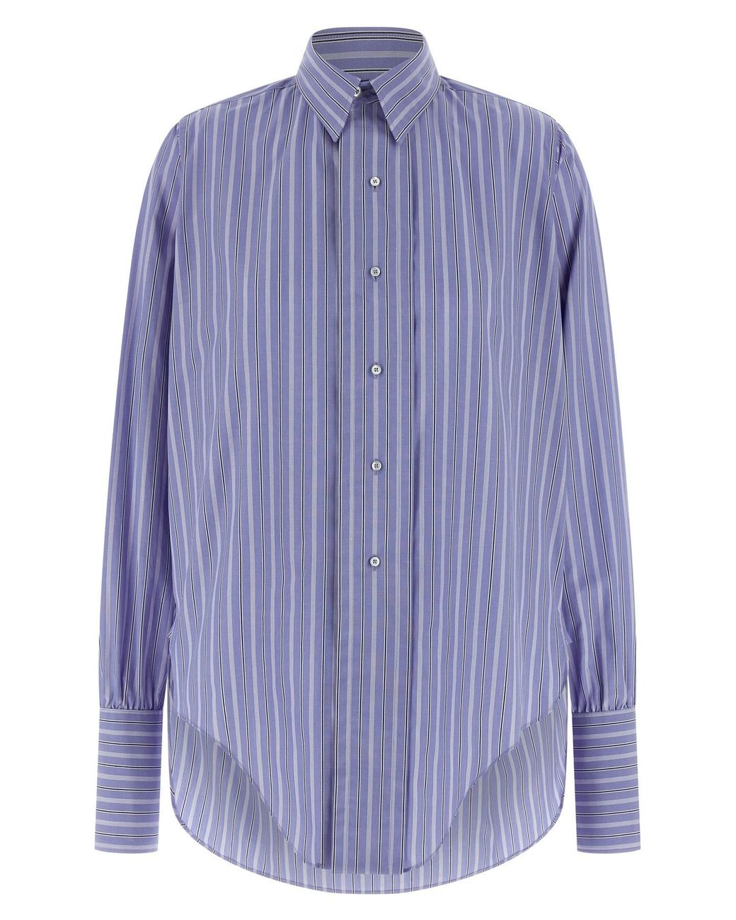 Maison Margiela Blue Striped Cotton Shirt