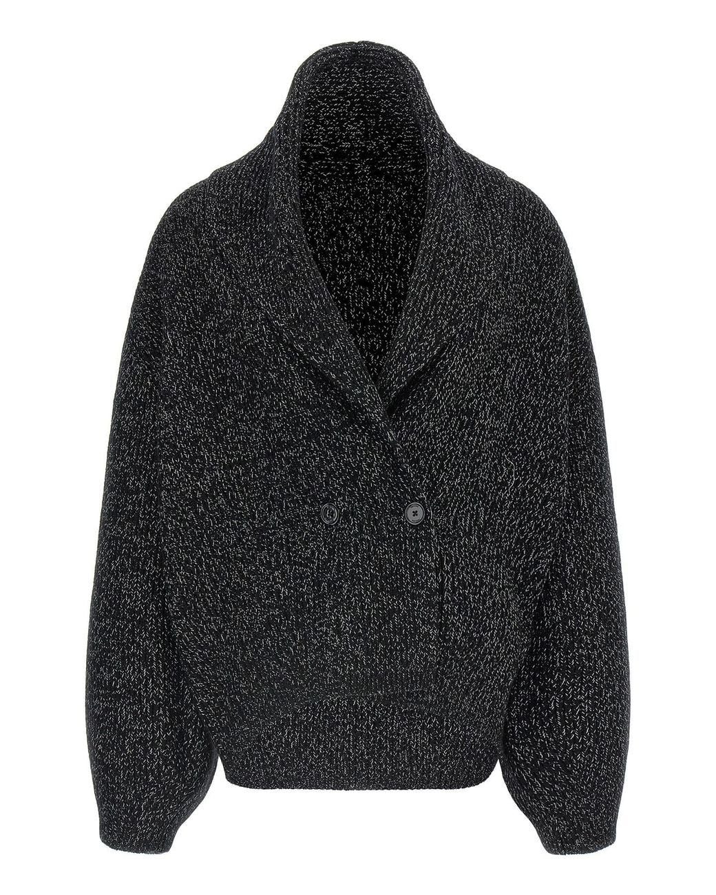 Totême Black Shawl Neck Cardigan