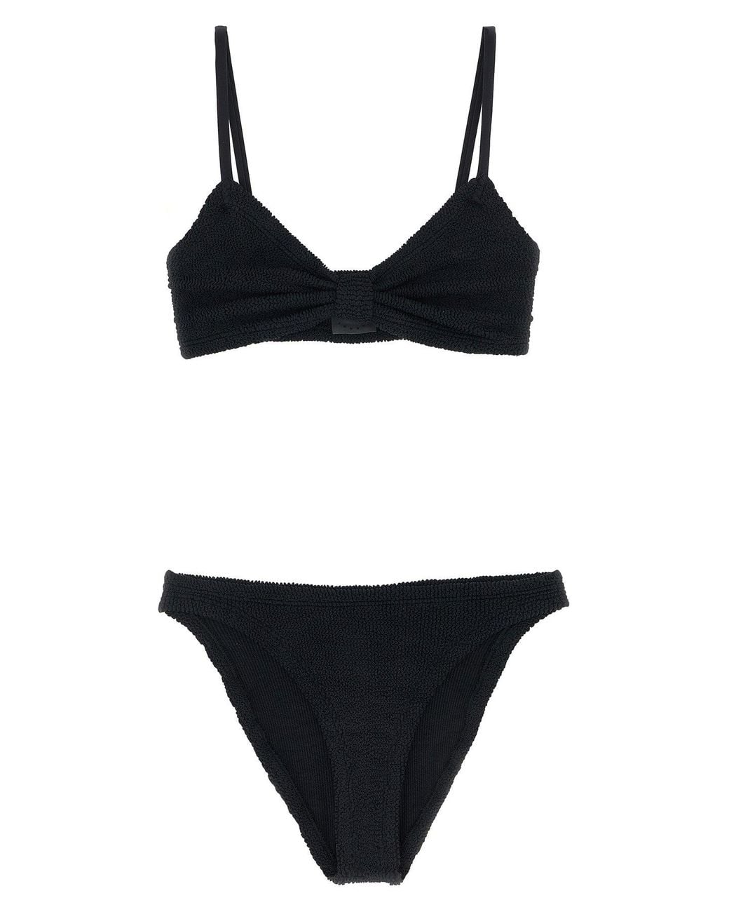 Hunza G Black Crinkle Texture Bikini