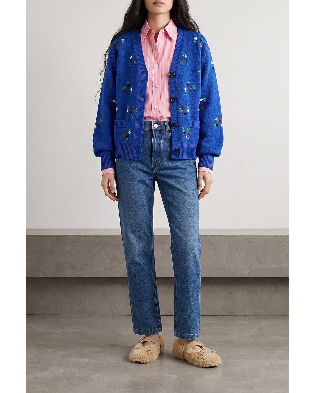 Marni Pink Striped Poplin Shirt With Embroidered Logo