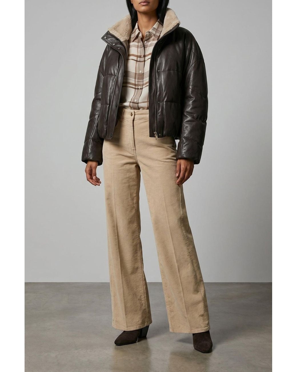 Brunello Cucinelli Black Padded Leather Jacket
