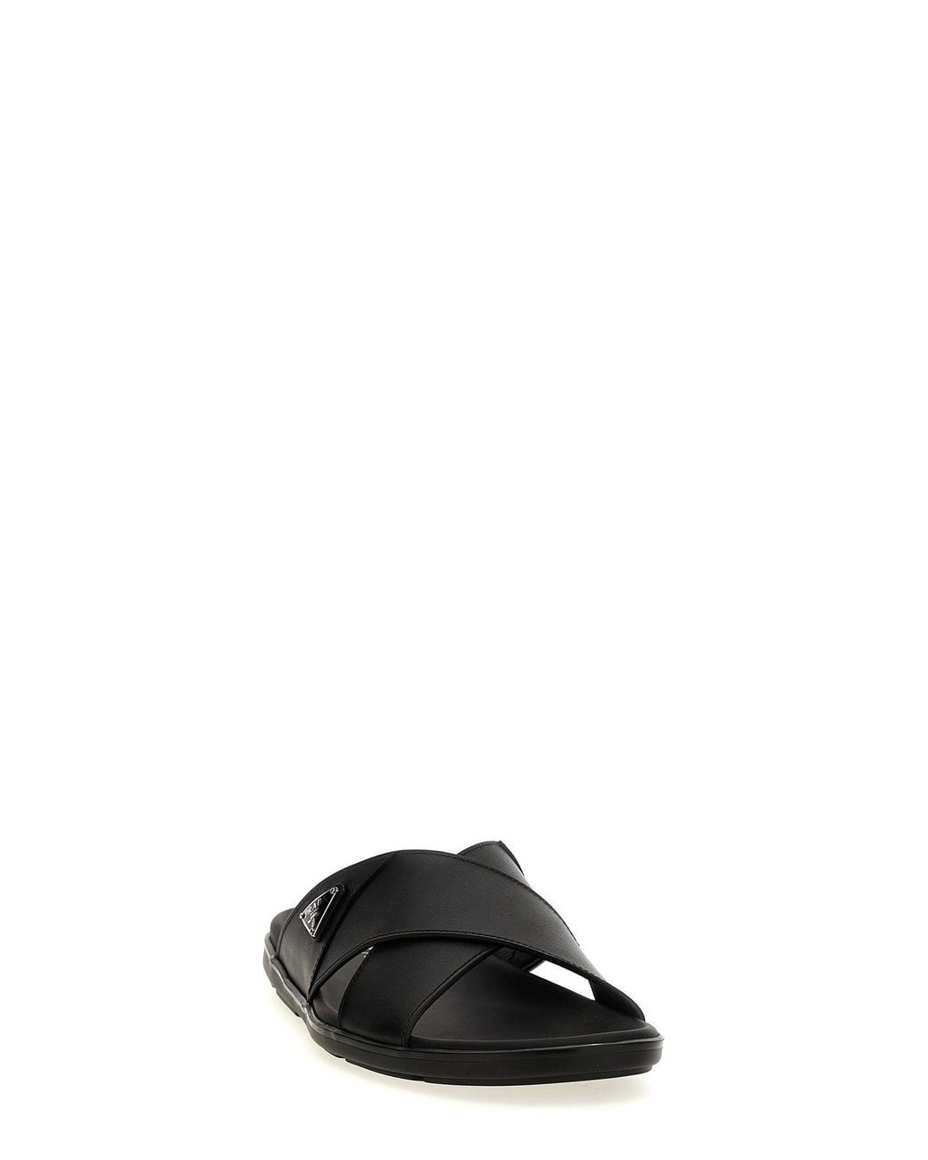 Prada Black Sandals 'Criss Cross Slide' for men