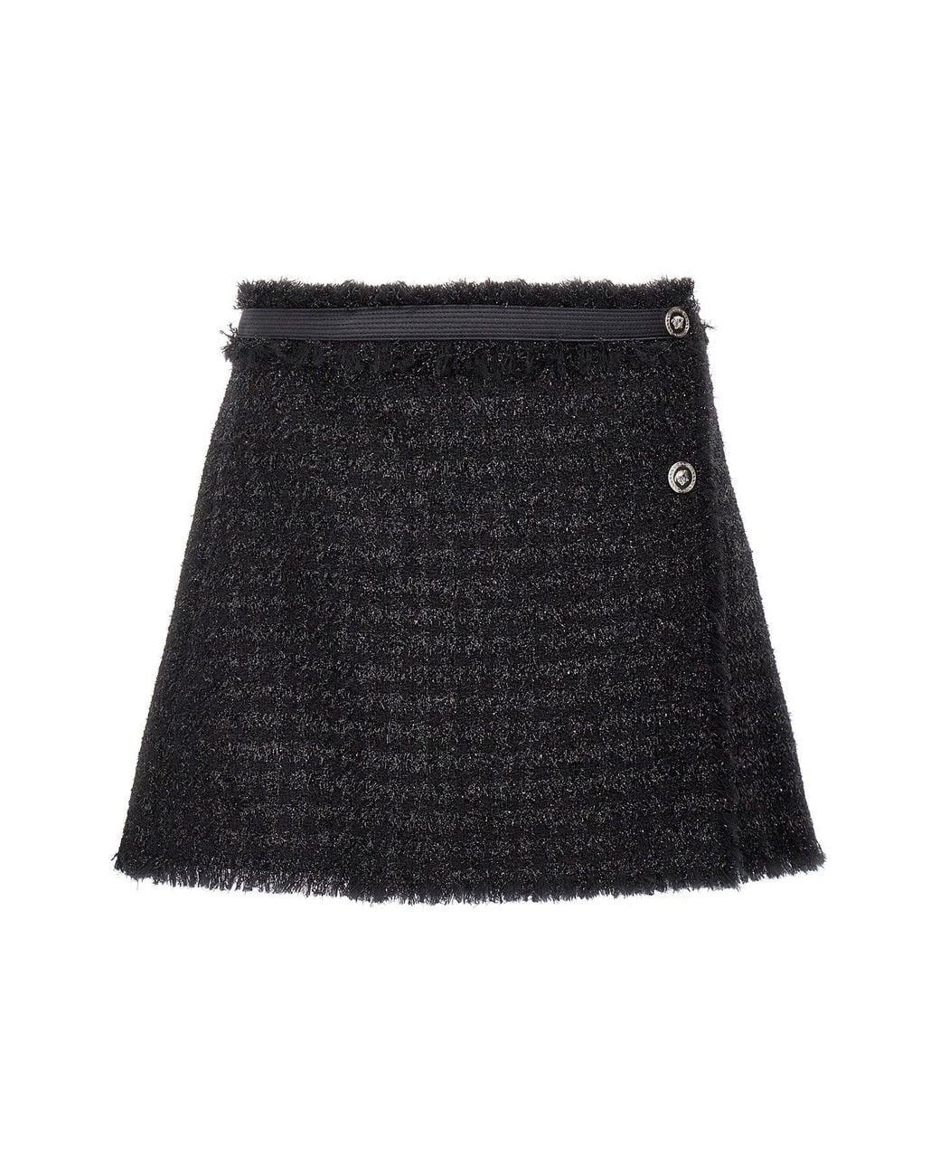 Versace Black 'Vichy Lurex' Mini Skirt