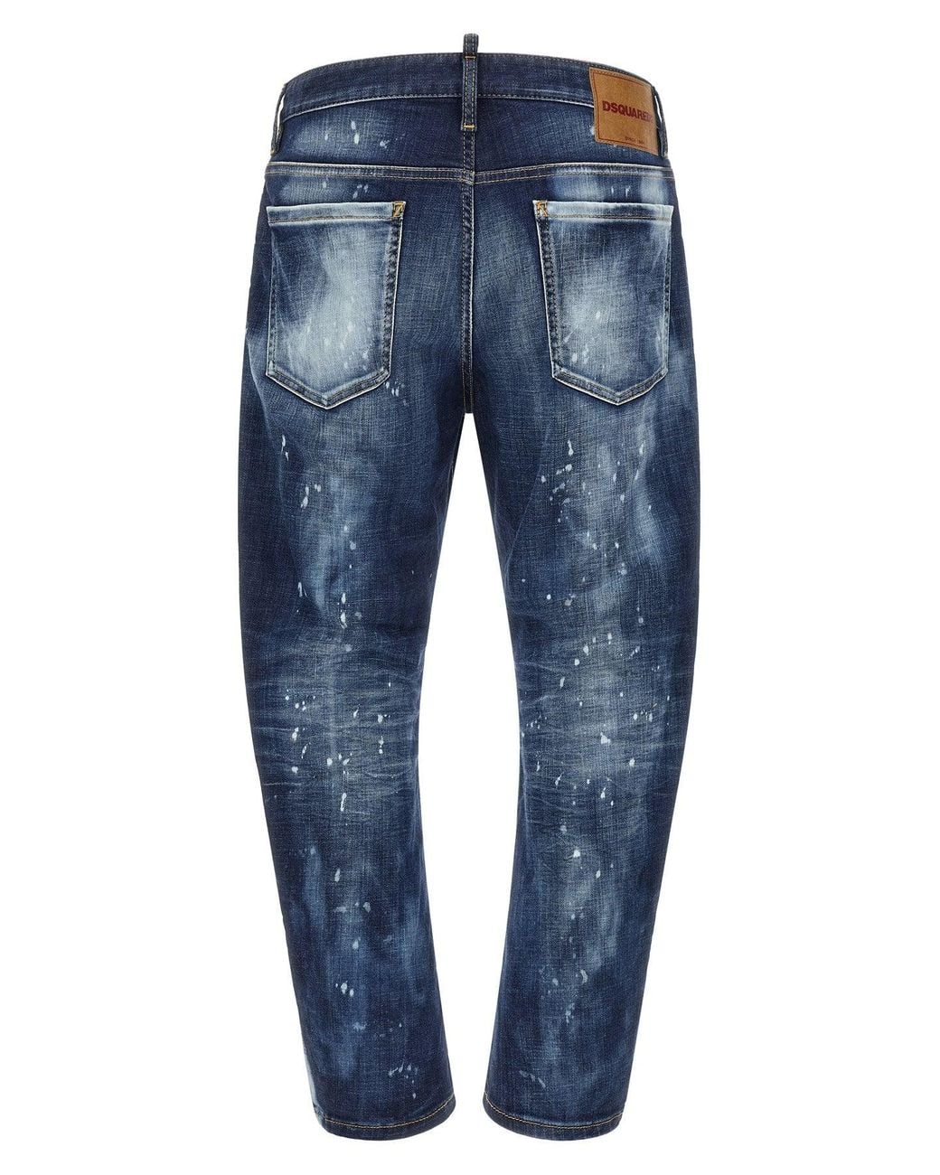 DSquared² Blue 'Bro' Jeans With Paint Details for men