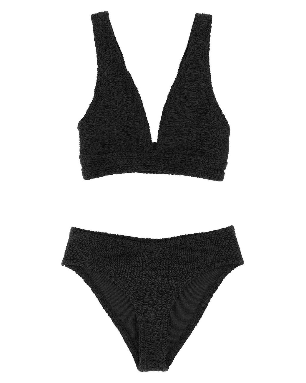 Hunza G Black Bikini With Crinkle Texture