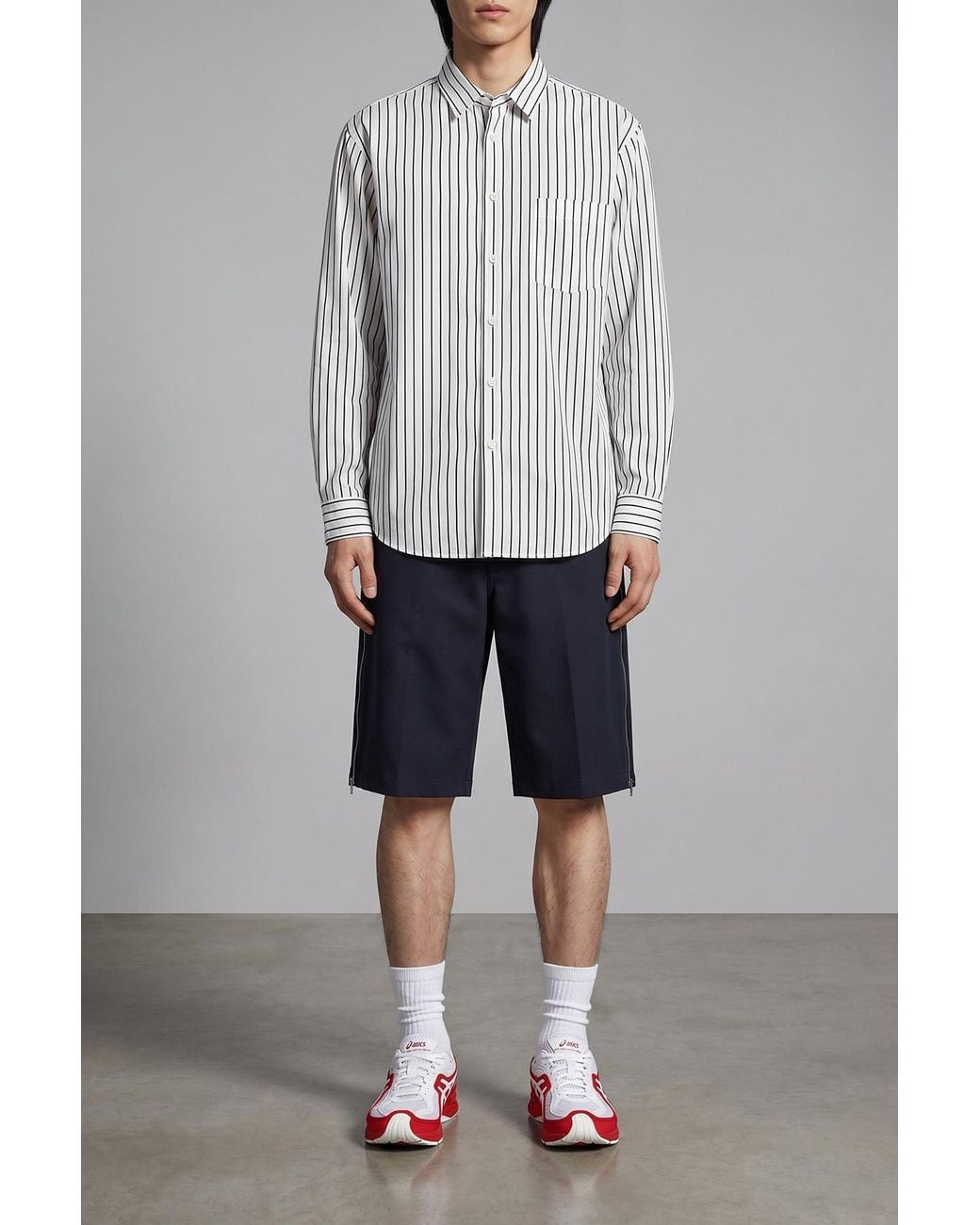 Comme des Garçons Blue Bermuda Shorts With Side Zipper for men