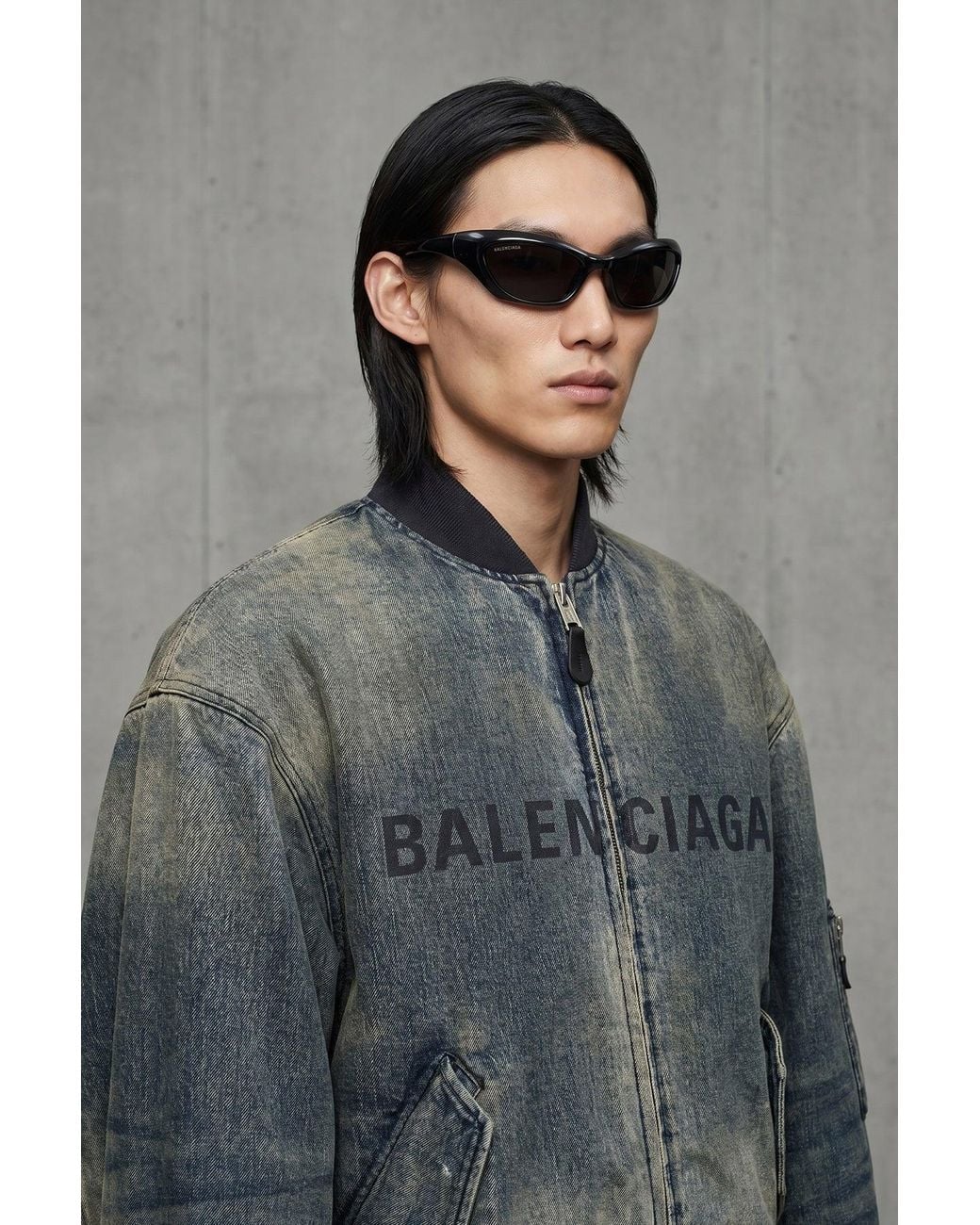 Balenciaga Black 'Racer' Sunglasses for men