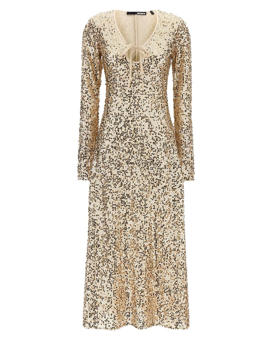 ROTATE BIRGER CHRISTENSEN Natural 'net Sequins Midi' Dress