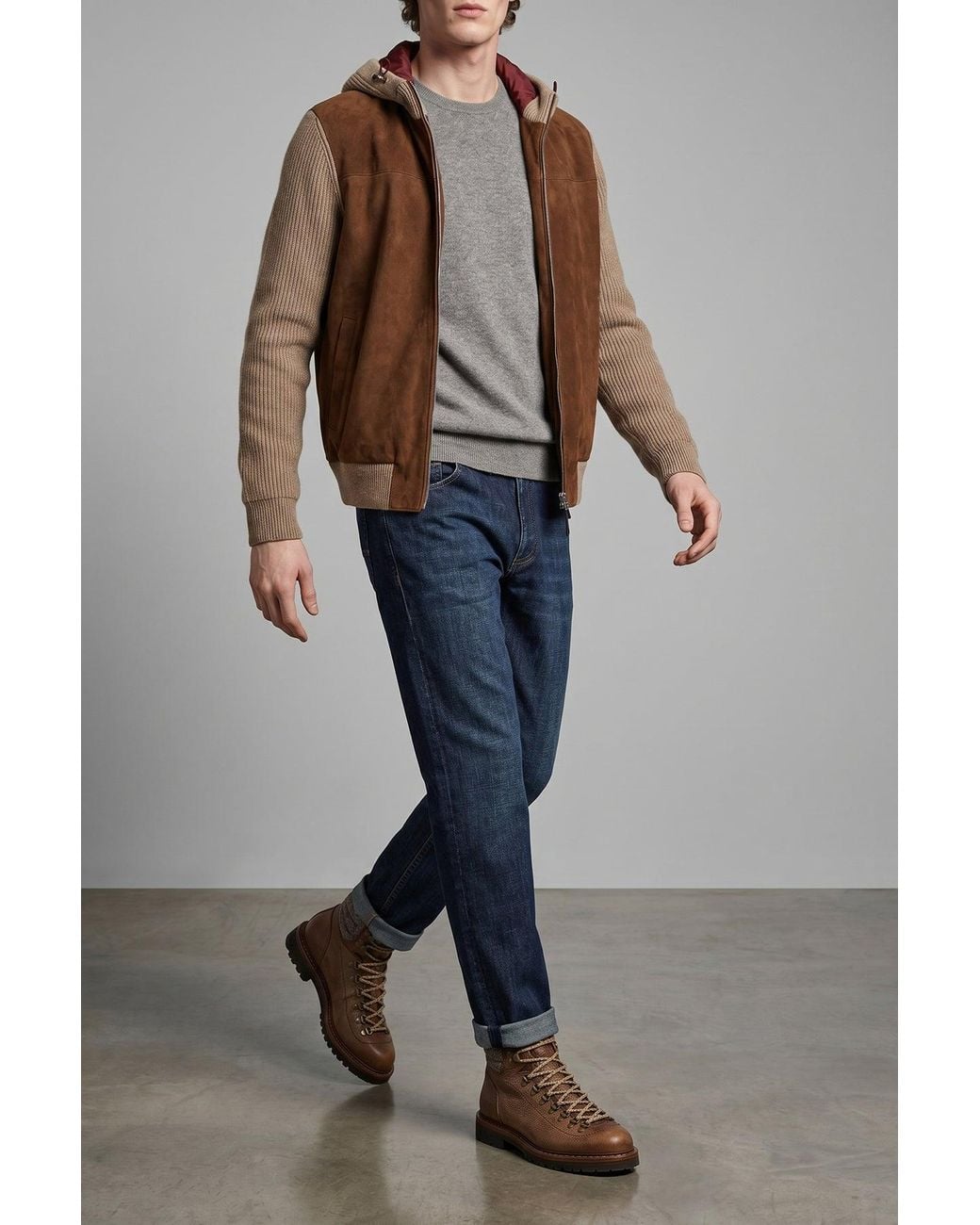 Brunello Cucinelli Gray Cashmere Sweater for men