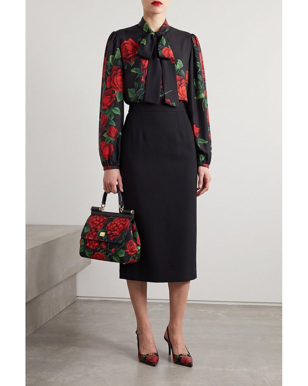 Dolce & Gabbana Black Sartorial Stretch Wool Skirt