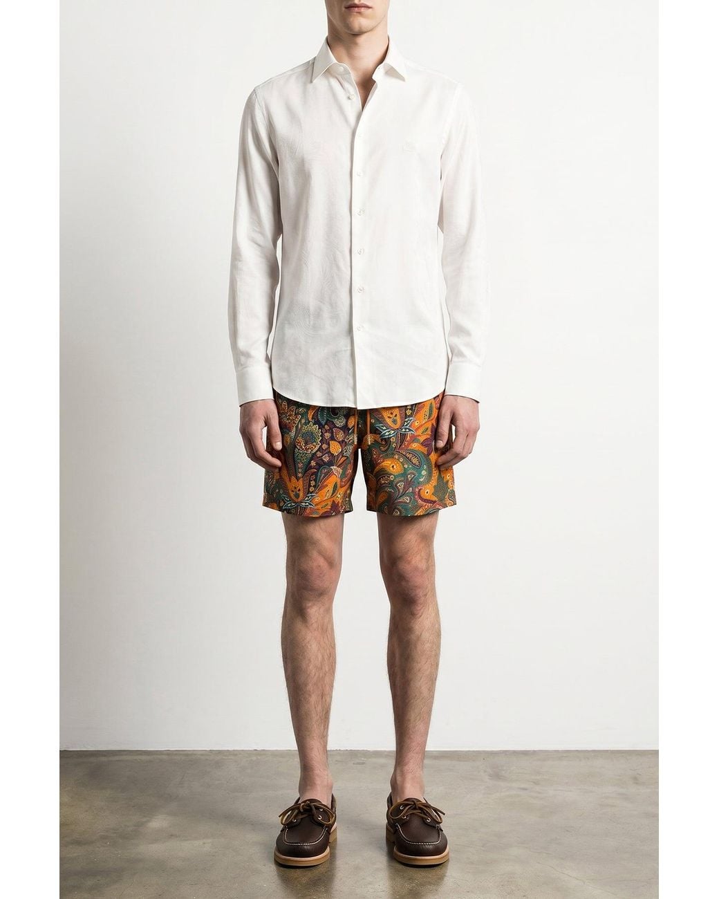 Etro White Cotton Jacquard Shirt for men
