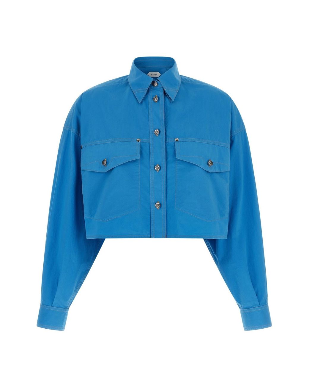 Versace Blue 'medusa' Button Shirt