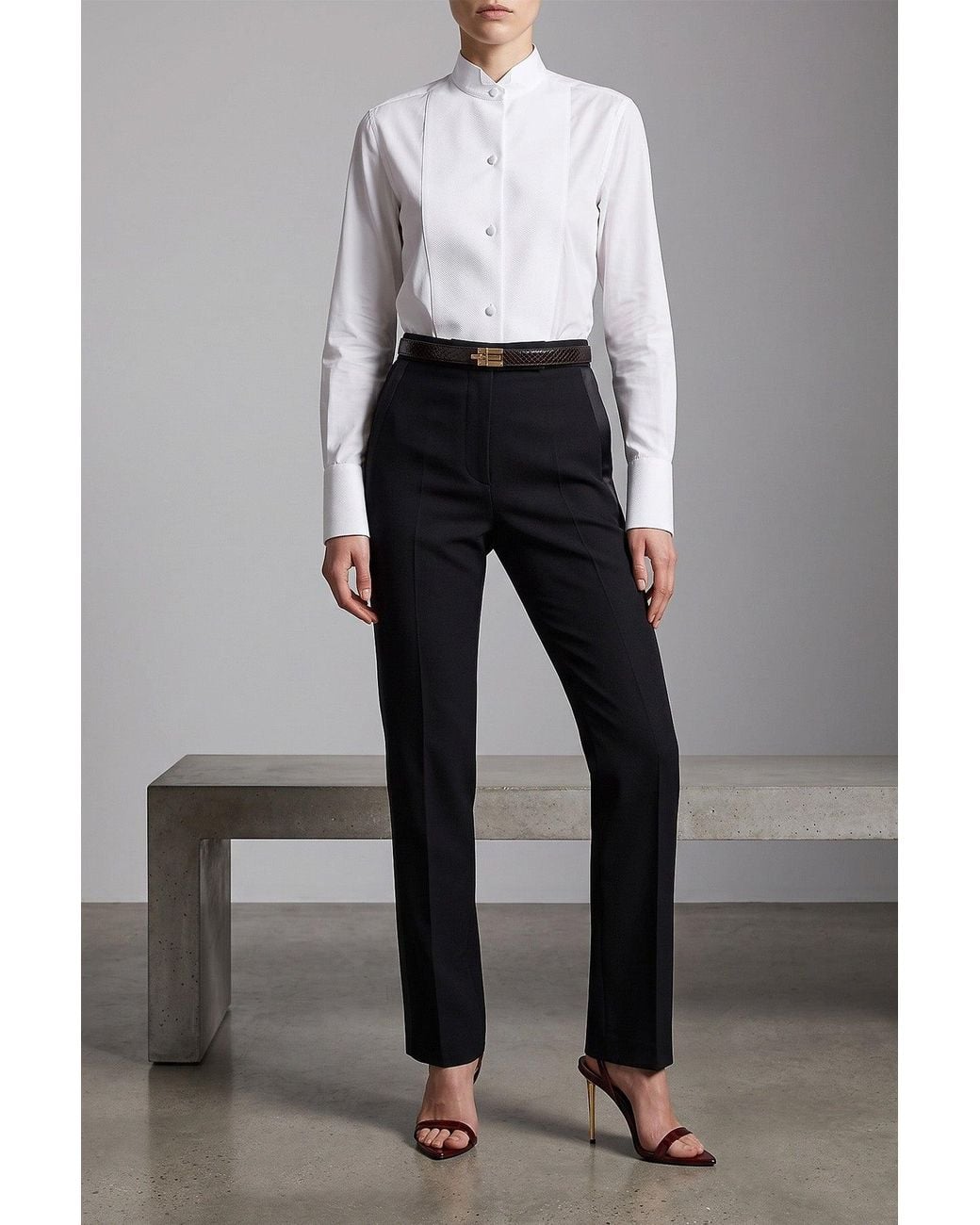 Tom Ford Black Belt With-Tone T-Buckle