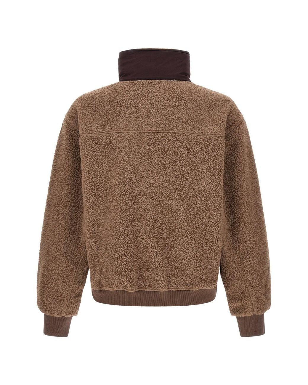 Entire studios Brown System Half Zip Fleece Sweatshirt for men