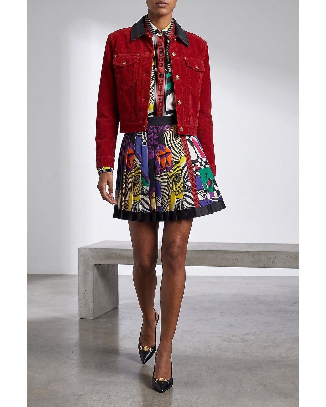 Versace Red Teatro Skirt