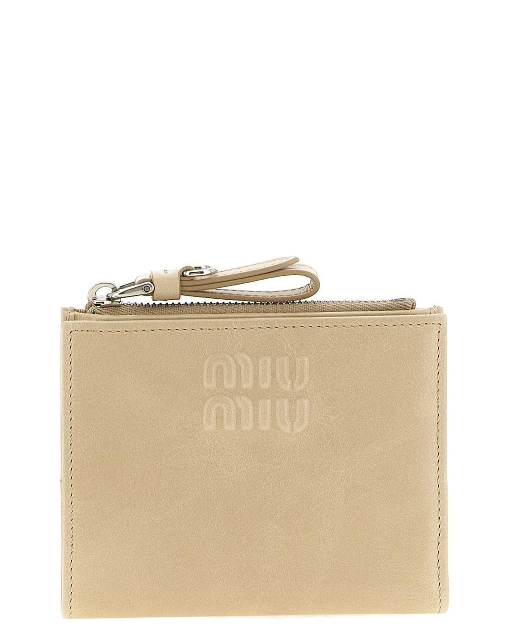 Miu Miu Natural Small Leather Wallet