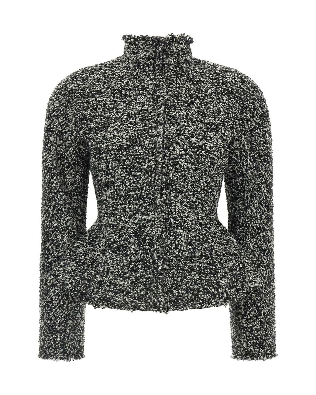 Alberta Ferretti Black Bouclé Blazer