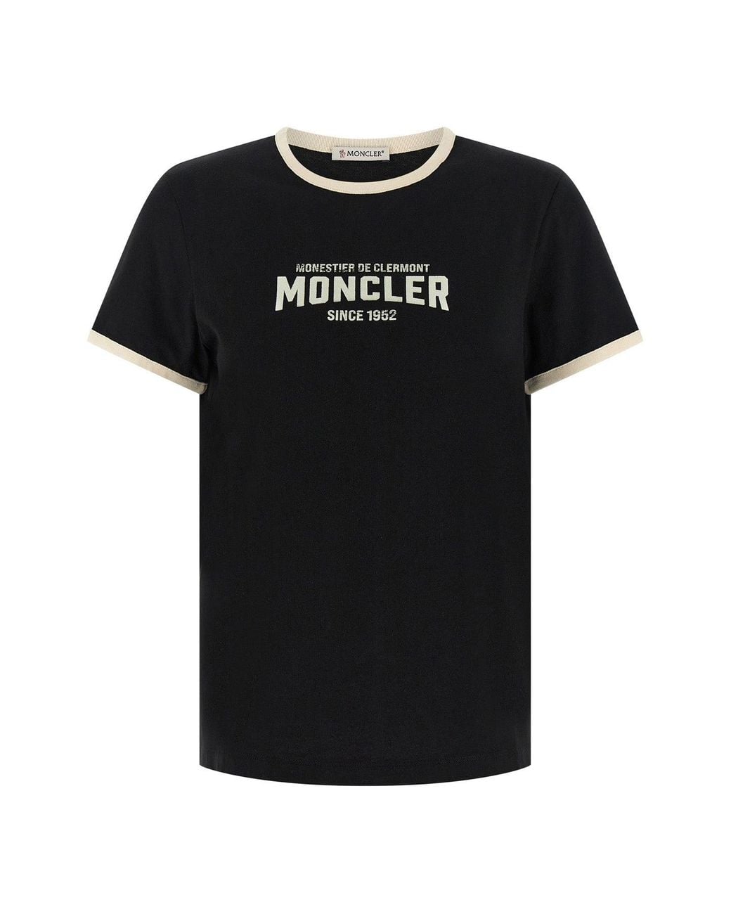 Moncler Black T-Shirt With Contrasting Trims