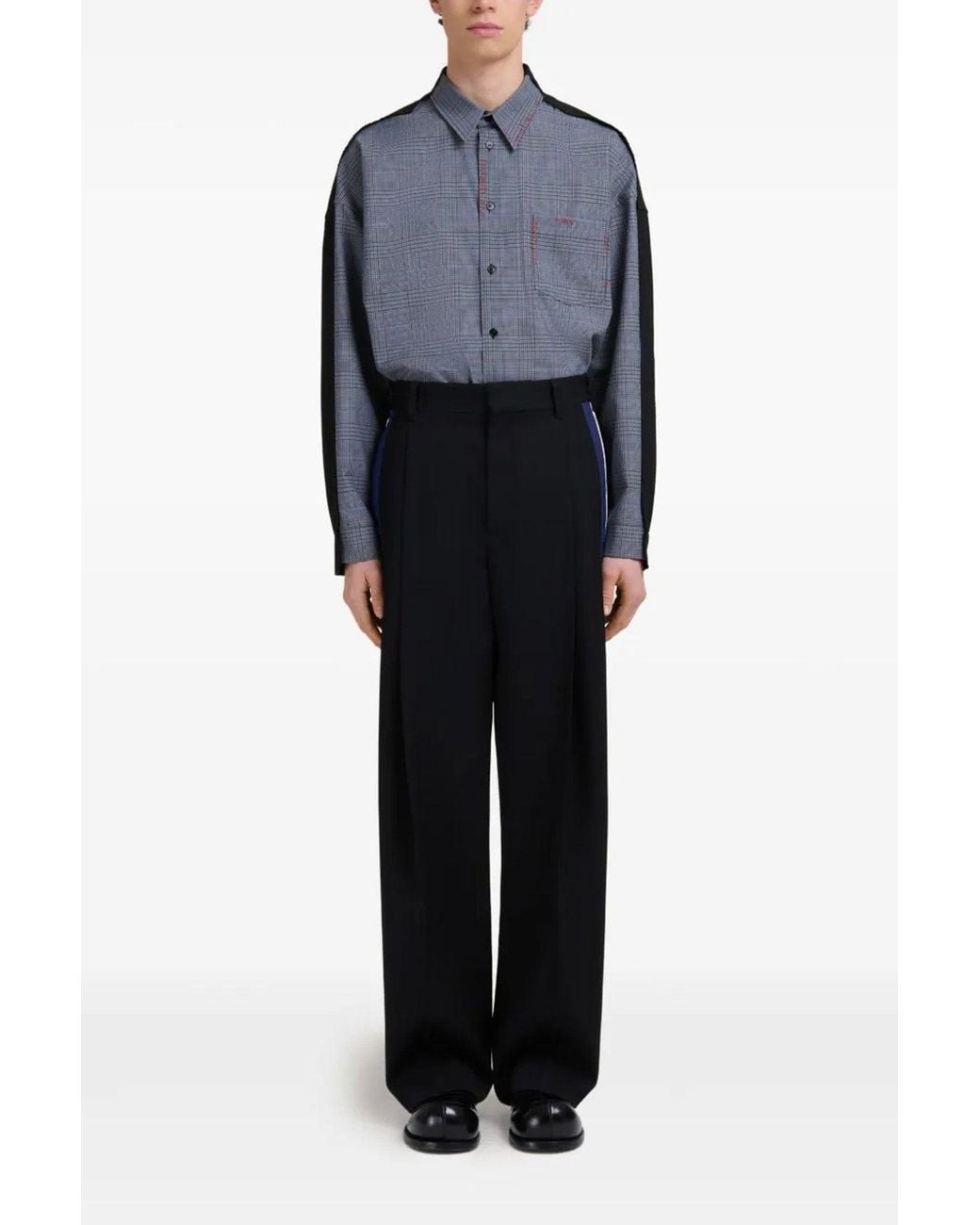 Marni Black Trousers 'Wool Trousers With Side Bands' for men